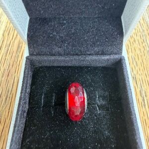 RETIRED Pandora Red Fascinating Faceted Murano Glass Charm #791066